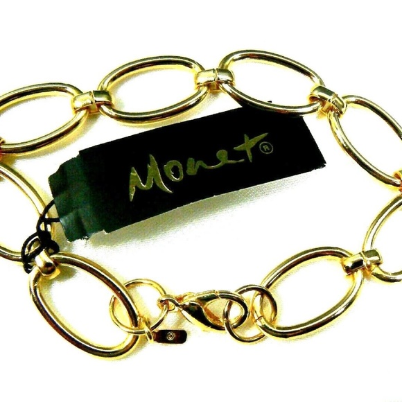 NWT Monet Gold Tone Metal oval link bracelet - Picture 2 of 4
